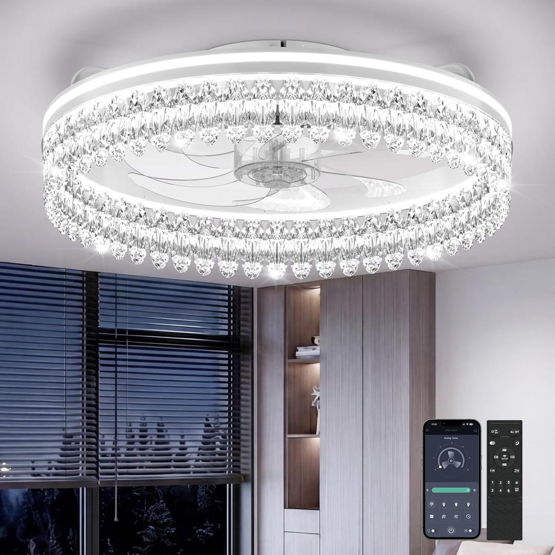 AIKVSXER Ceiling Fan with Lights and Remote, 20in Modern Ceiling Fans