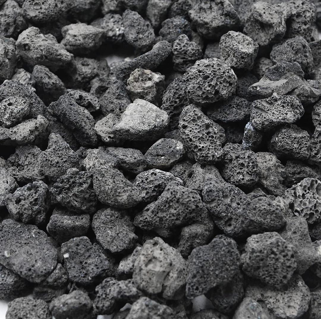Skyflame 3/8" to 3/4" Natural Stones Lava Rock Granules for Gas Fire Pit | Fireplace | Gas Log Set | Garden Landscaping Decoration | Cultivation of Potted Plants | Indoor Outdoor Use, 5-lb Bag (Black)
