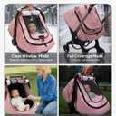 TinlyFinly Waterproof Car Seat Cover for Baby, 2-Layer Car Seat Rain Cover with Clear Window & Sunshade & Mesh Cover, Universal Infant Carseat Canopy for Stroller, Protect from Rain and Snow - Pink