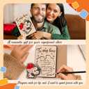 3 x NewEleven Valentines Day Gifts For Him Her Boyfriend Girlfriend - Penguin Card, Valentine's Day Gifts From Wife, Husband - Cute Couple Gift, Unique Message - Wooden Card