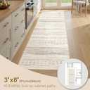 kakania 3x8 Washable Runner Rug: Non Slip Soft Thin Carpet, Boho Geometric Modern Decor, Easy Clean Indoor Floor Rugs for Hallway Kitchen Bedroom Kids Dorm - Brown