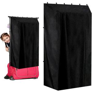 Privacy Curtain for Dance Bag Suitcase Portable Changing Room Black Three Sides Privacy Curtain Without Rack Privacy Partition Screens for Dancer Backstage Accessories, Camping, Window Shades (Black)