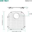 Serene Valley Sink Grid 15-1/8” X 15-15/16“, Rear Drain with Bottom Corner Radius 2-3/8" and Top Corner Radius 5-7/8", NDG1516R