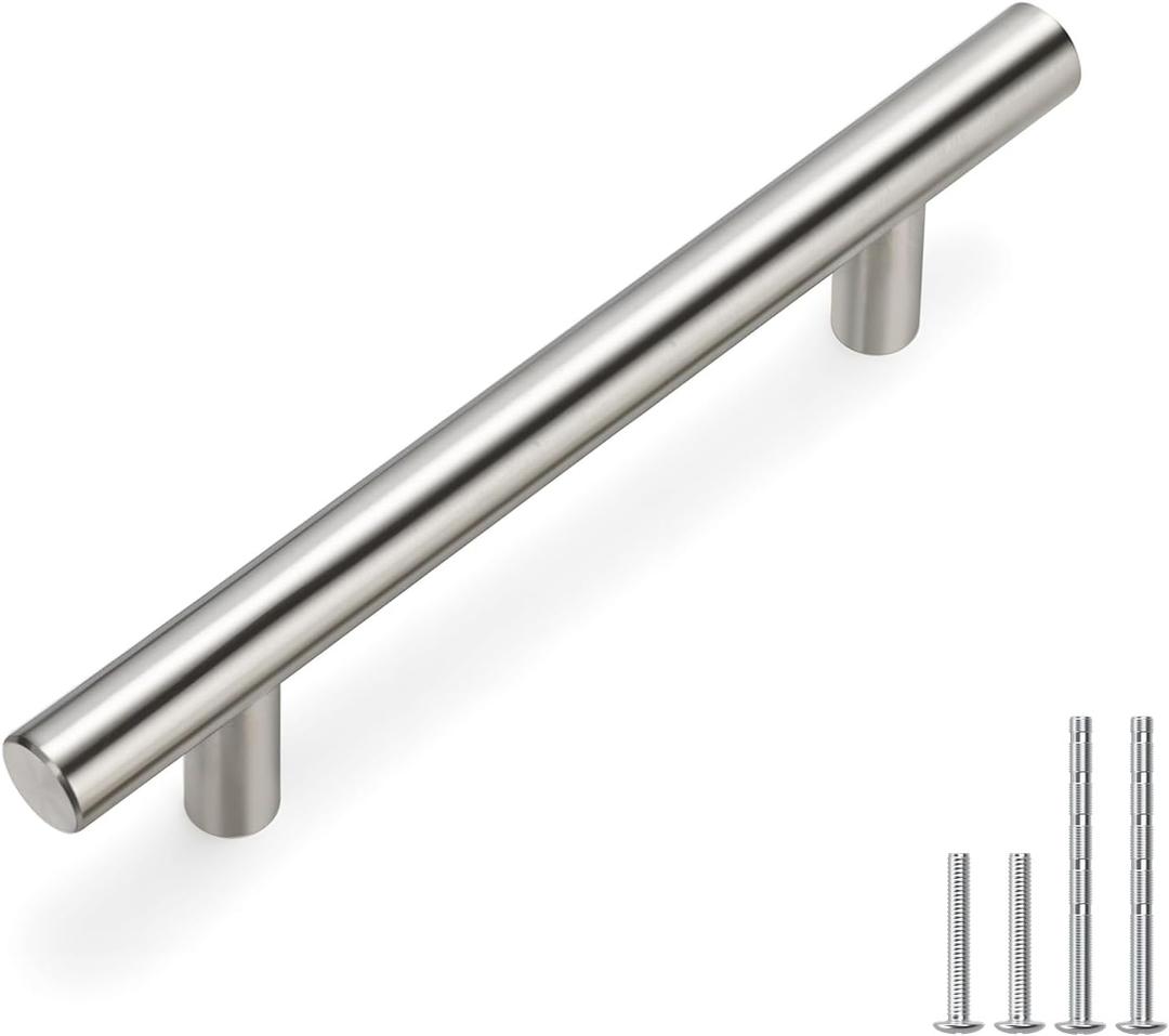homdiy Cabinet Handles Drawer Pulls Brushed Nickel Modern Pulls for Kitchen Cabinets,3-1/2in 35Pack