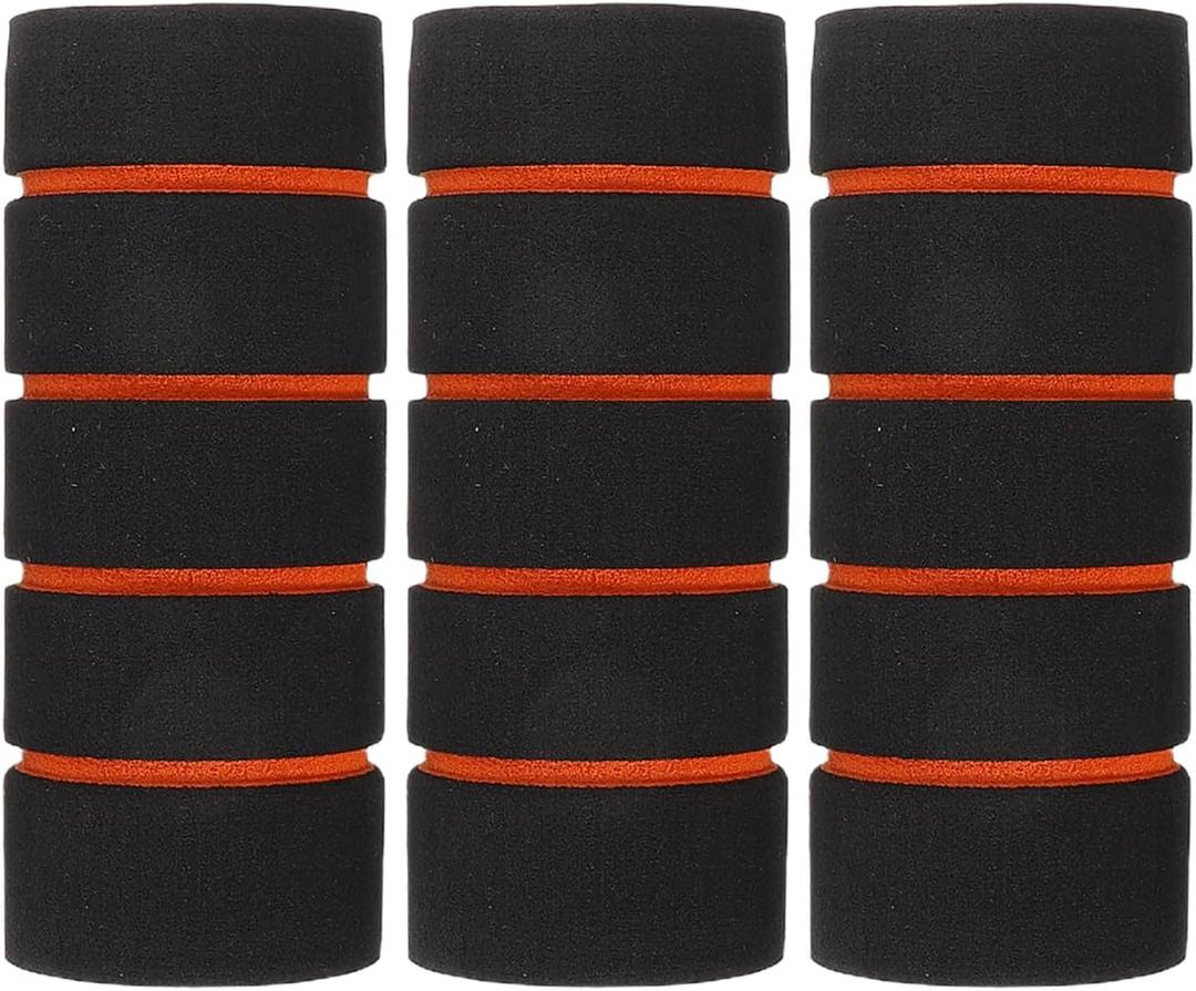 UKCOCO 3 Pcs Foam Handle Grips : Non Slip Sponge Pull Up Bar Sleeve Handlebar Cover for Fitness Equipment Bicycle Motorbike, Easy Installation, 4.32X1.49X1.49in (Black)