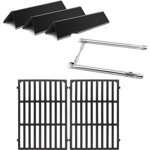 Grill Parts Replacement for Weber Spirit, 7635 Flavor Bars and 69785 Grill Burner Tubes 7637 Grill Grate for Weber Spirit I & II 200 with Front Control, Spirit E210, E220, S210, S220