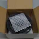 4 Inch Square Shower Drian with ABS Flange-SUS 304 Stainless Steel & CUPC Certified Shower Floor Drain-Removable Grid Cover-with Hair Strainer-Brushed Nickel