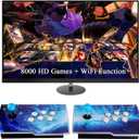 3D Pandora Box Arcade Game Console,8000 Games in 1 with WiFi Function,1280x720 Full HD,Search/Save/Hide/Pause Games,Up to 4 Players,Two Separate Joysticks
