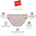Hanes Women's Organic Cotton Panties Pack, ComfortSoft Underwear, 6-Pack (S)