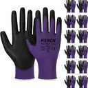 Work Gloves for Men and Women 12 Pairs, PU Coated Safety Gloves with Grip, Ideal for General Duty, Warehouse, Auto, DIY (Small)