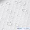 Furlinic Extra Long Waffle Weave No Hook Shower Curtain with Snap in Liner,Heavy Duty Textured Fabric Bathroom Curtains,Hotel Style with Mesh Top Window,Waterproof & Machine Washable,White,71x96.