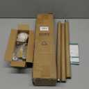 QDWIS Boho Wood Curtain Rods for Windows 28 to 48 inch, 1" Adjustable Heavy Duty Window Curtain Rod with Imitation Wood Grain Finials, Rustic Decorative Drapery Rods Set, Size:18-60'', Weathered Wood