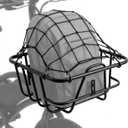 ANZOME Electric Scooter Basket & Bike Handlebar Bag Stable Metal Wire Carrier with Cargo Net & Rainproof Cover Front/Rear Rack Attachment for Commuting, Groceries, & Pet Transport (Black)