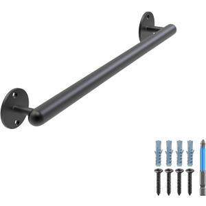 Dolibest 19 Inch Wall Mount Metal Handrail, Staircase Step Handrail, Non-Slip Safety Grab Handle, Barrier-Free Staircase Grab Handle for Elderly, Indoor & Outdoor Use, 1.3 Inch Round