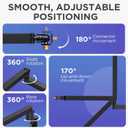InnoGear 2026 Upgraded Microphone Boom Arm, Magnetic Cable Management Low Profile Mic Stand 360 Rotatable Desk Mount for Fifine AM8 K669B Blue Yeti HyperX QuadCast SoloCast AT2020, Black
