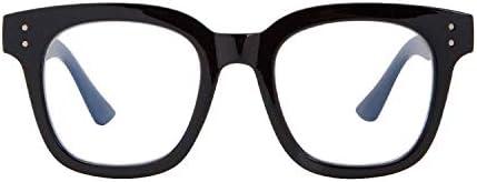 Madison Avenue Blue Light Blocking Glasses Oversized Fashion Blue Light Blocker for Women Anti Eyestrain & UV Protection Computer Eyeglasses (Black)