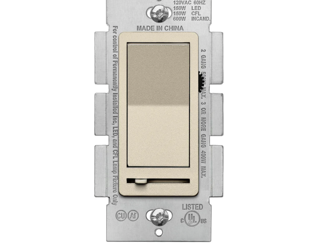 BESTTEN Matte Champagne Gold Dimmer Light Switch, Single Pole or 3-Way, Compatible with Dimmable LED, CFL, Incandescent and Halogen Bulb, 120VAC, Signature Collection, UL Listed
