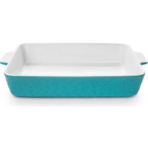 4 QT Baking Dish, Casserole Dishes for Oven, 9x13 Baking Pan with Handles, Lasagna Pan Deep, Ceramic Casserole Dish Oven Safe for Baking, Lasagna, Kitchen, Wedding Gift (Aquamarine)