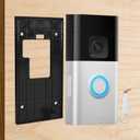 No Drill Doorbell Adhesive Mount Compatible with Ring Battery Doorbell (2024 Release), Doorbell Backplate Mounting Bracket for Apartments Office Houses, 2 Pack Double Sided Tape, 1 Pack Doorbell Key