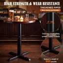 Leinuosen 2 Pack Heavy Duty Table Base 22'' x 22'' Cast Iron X-Base with 3" Dia. Bar Height Column, 500 Lbs Capacity, for Restaurant Cafe Dining Tables