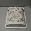 BIG FORTUNE Wall Mount Mailbox for House Outside Vintage Metal Door Mailbox Antique Style Nostalgic Charm Home Decor Garden Vintage English Cottage Decor Flower Patter (White)