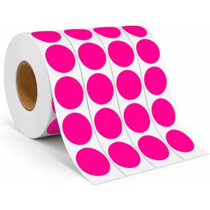 1 Inch Round Sticker Dot Stickers, with 4000 Fluorescent Green Dots, 4 Rolls-4000PCS