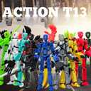 T13 Assembly Completed Action Figure, T13 Multi-Jointed Movable Robot Action Figure Set,Collectors Desktop Decorations for Game Lovers Toys