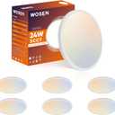 6 Pack 12 Inch LED Flush Mount Ultra-Slim Ceiling Light, 24W 2400LM, 3000K/4000K/6000K Color Temp, Round Lights for Bedroom, Kitchen, Dining Room