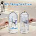 3 x Toothbrush Organizer with Cover,3 Slots for Bathroom Toothbrush Holders with Lid,Dustproof Design,Rotating Holder,Ideal Makeup Brushes Holder for Bathroom Countertop Organization and Storage