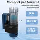 Aquarium Surface Skimmer, 96 GPH Flow Rate Ideal for Freshwater & Saltwater Compatible, 5W Efficient Waste Removal