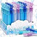 32 Pcs Snowflake Bubble Wand Bulk for Kids, 4 Color Mini Snowflake Party Favor, Valentine's, Goody Bag Stuffers, Classroom Exchange Prizes, Birthday Gift, Pinata, Winter Themed Toy for Girl Boy