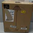 Globe Electric 61000176 62" Floor Lamp, Brass Finish, Metal, Pleated Fabric Shade, Flat Base, Pull Chain Switch on Socket, Reading Light, Office Accessories, House Decor