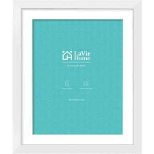 LaVie Home 20 x 24 Poster Frame White, Display Pictures 16x20 with Mat or 20x24 Without Mat, Stable and Sturdy Picture Frame and Polished Plexiglass, Horizontal and Vertical Format of The Wall1 Pack