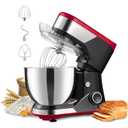 P'rich Electric Stand Mixer Guard 8 Speeds With Whisk, Red