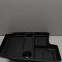 Compatible with 2025 Toyota Sienna Center Console Organizer with Cup Holder, Lower Storage Box Accessories (TPE Material with Original car Wood Grain (Compatible with 2021-2025 Toyota Sienna), Black)