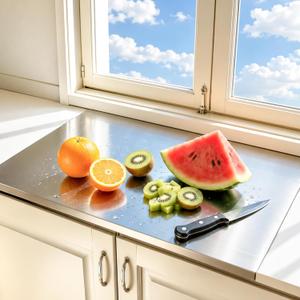 Stainless Steel Cutting Board with Lip Metal Chopping Board for Kitchen, 23.6"L x 15.7"W
