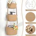 Hanging Storage Baskets, Over the Door Basket, Cotton Wall Baskets Storage, Hanging Door Basket with 4 Hooks