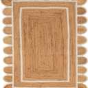 Scallop Jute with White Border (3X5 Feet)