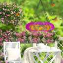 Bee Feeder Watering Station for Garden, Flower Bee Bath for Outside with Glass Balls, Butterfly Bath Bowl for Outdoor Courtyard Decoration (Rose Red)