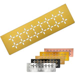 12 Inch Frosted Golden Aluminum Material Shower Niche Shelf Rectangular Bathroom Niche Shelf with Floral Design Fits Prefabricated Tile Niches 1 Pack, 12 x 3.4 x 0.16 inches
