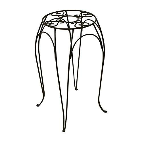 Panacea Plant Stand with Round Top Cameo, 10"/15", Brown
