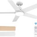 addlon Ceiling Fans with Lights, 42 inch White Ceiling fan with Light and Remote Control, Reversible, 3CCT, Dimmable, Noiseless, Small Ceiling Fan for Bedroom, Farmhouse, Indoor/Outdoor Use