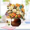 8 x Paper Pop-Up Flower Card, Chrysanthemum, Forever Flowers Bouquet 3D Popup Greeting Cards, Blank Note Envelope, Birthday Gift Cards, Mother's Day, Holiday Decorations