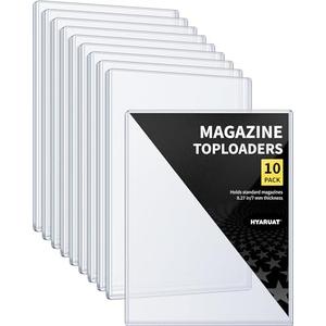 HYARUAT Magazine Toploader - 7mm Thick Plastic Sleeves, 9x11.5 Top Loader Binder Magazine Protectors for Collectors, 10 Pack