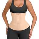 FeelinGirl Waist Trainer for Women Trimmer Belt Waist Cincher Tummy Wrap Plus Size Body Shaper (One Size, Beige)