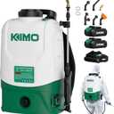 KIMO 4.3 Gallon Backpack Sprayer Battery Powered, 2PCS 20V 2.0Ah Battery & Fast Charger, 6 Nozzles, 31" Telescopic Wand, No Pump Needed, 0-73 PSI Battery Backpack Sprayer for Weed, Lawn, Yard,Cleaning