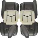 GXARTS Driver and Passenger Side Bottom and Top Lean Back Leather Seat Cover and 2 Foam and 2 Armrest Fit for Chevy Silverado Avalanche Tahoe Suburban GMC Sierra Yukon XL 2003-2006 Dark Gray 692/69i