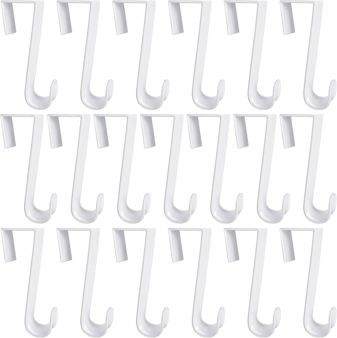 Jetec 16 Pcs Plastic Over The Door Clothes Hooks Bulk 4.72 Inch Long White Clothing Hanger Hooks Over The Door Hanging Hanger for Home Kitchen Bedroom Decoration (4.72 Long)