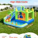 VEVOR Bounce House for Kids, Inflatable Bounce House with Air Blower, Water Slide, Bouncer Castle with Castle Bounces, Basketball Hoop, Splash Pool & Water Ring Toss, for 3 to 4 Kids Ages 3 to 8, 11.3 x 12.3 x 7.0 ft