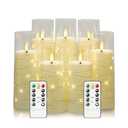 Eebuss Flameless Candles with Embedded Star String, Battery Operated LED Pillar Candles with Timer and Remote Control, Home Decorating for Ambiance, Set Of 7 (Ivory)